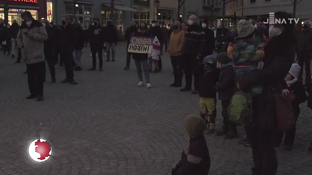 Solidarität mit der Ukraine: Am Montagabend gab es eine Friedenskundgebung auf dem Marktplatz