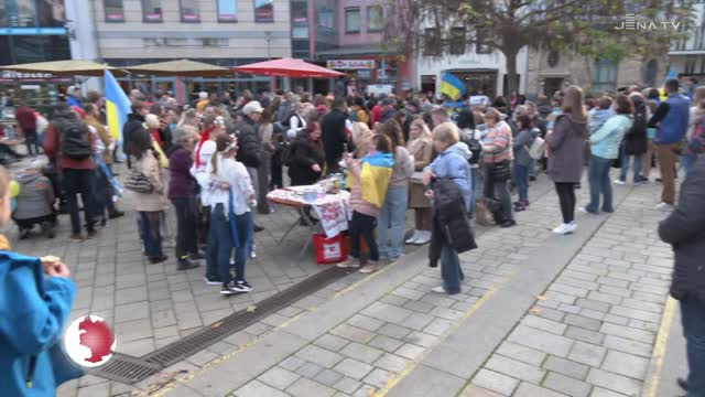 Innenstadtfest: Die Initiative „Ukrainer in Jena“ lud zur „Kundgebung der Dankbarkeit“ ein