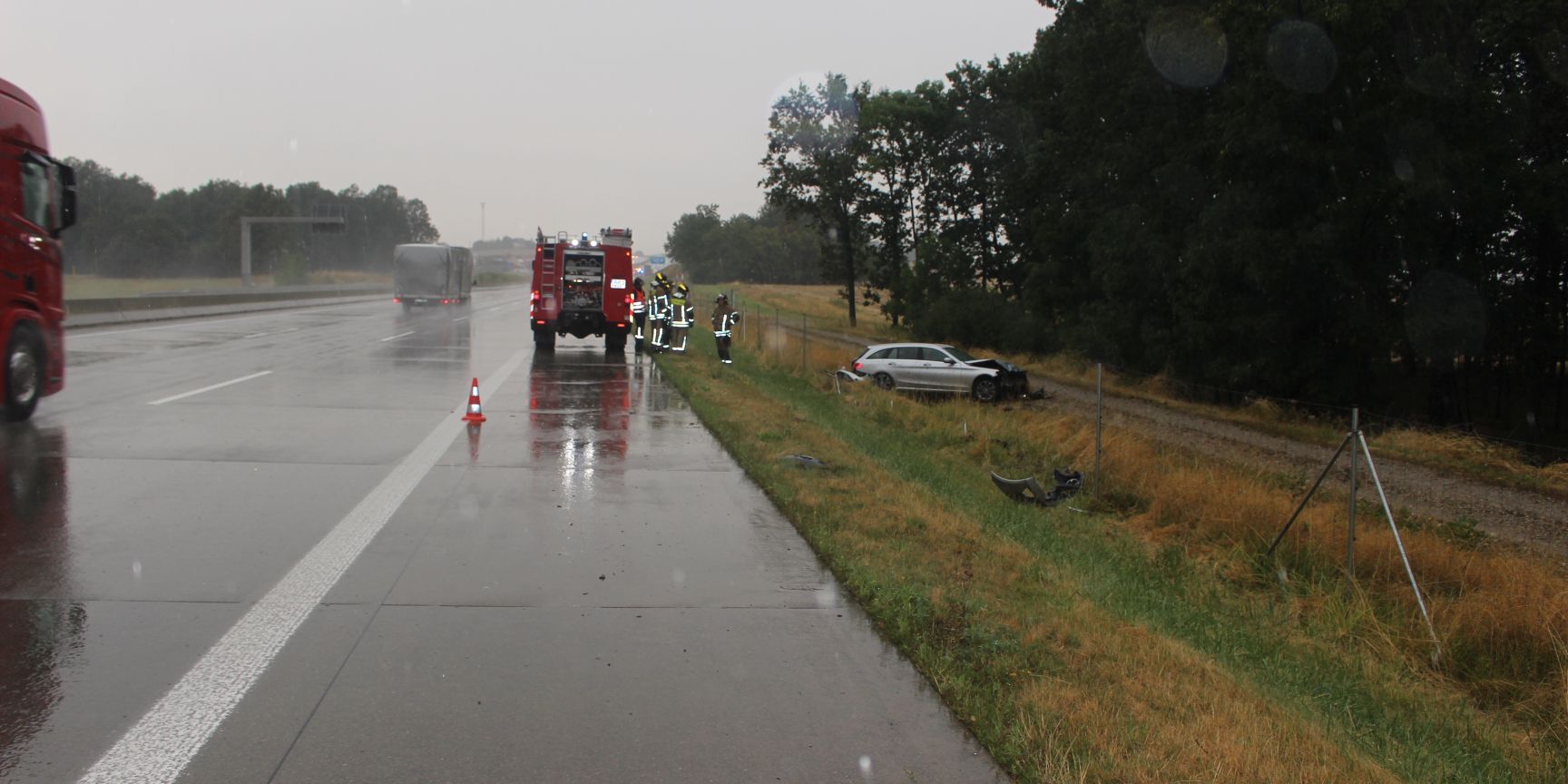 Unfall nach Regenschauer
