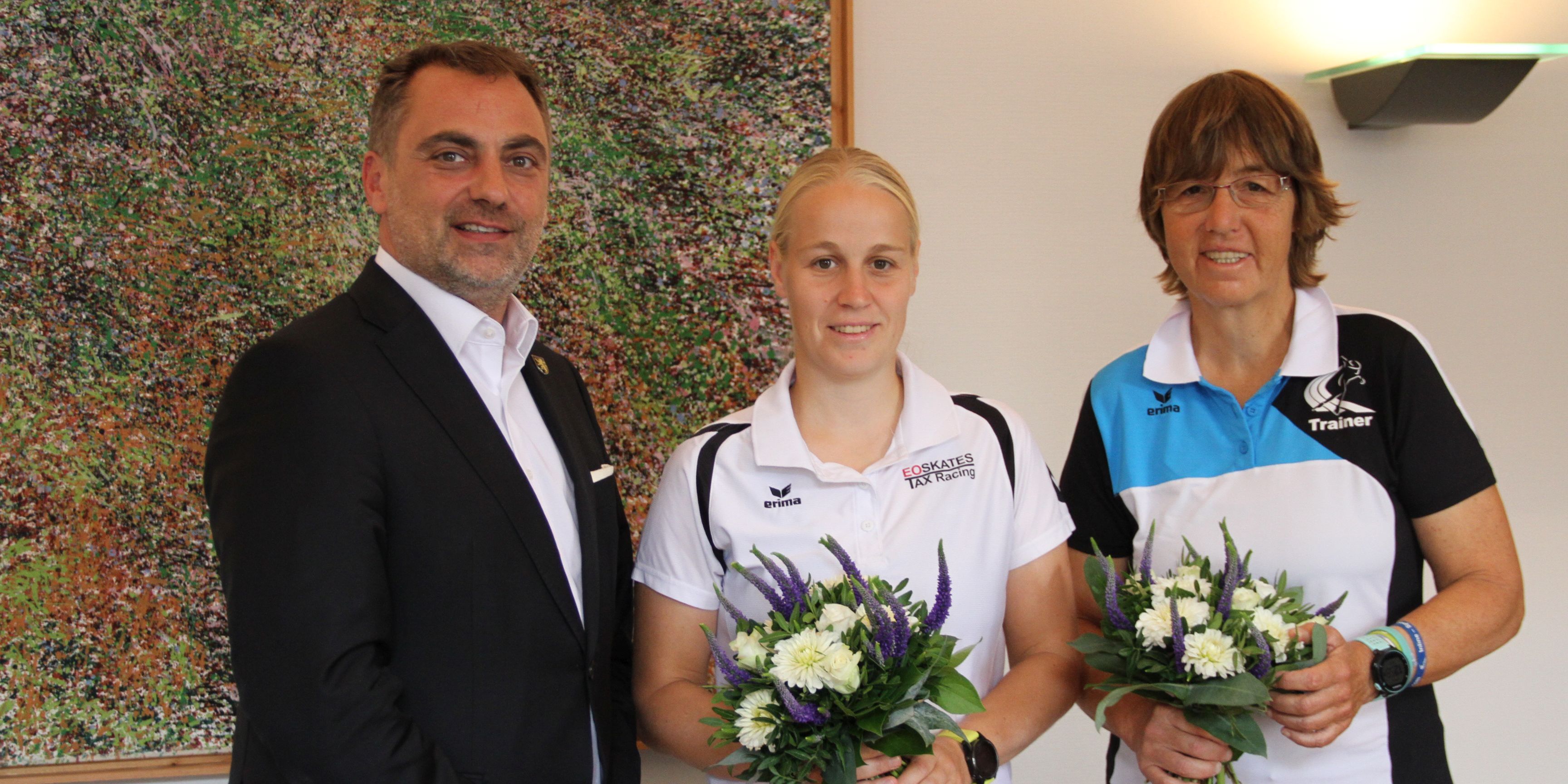 Rollschnellläuferin bei Geraer Oberbürgermeister 