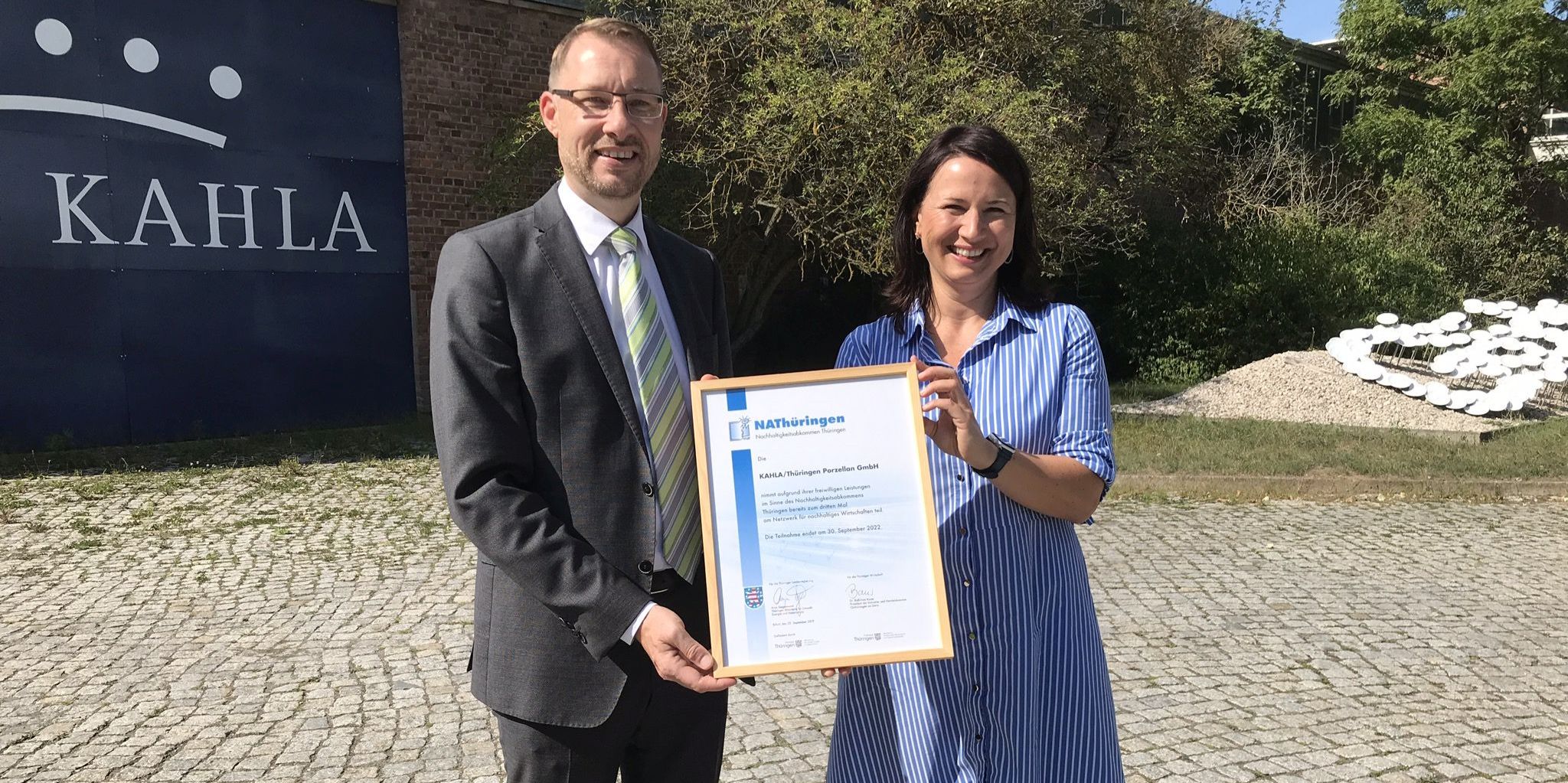 Nachhaltigkeitsurkunde für KAHLA Porzellan 