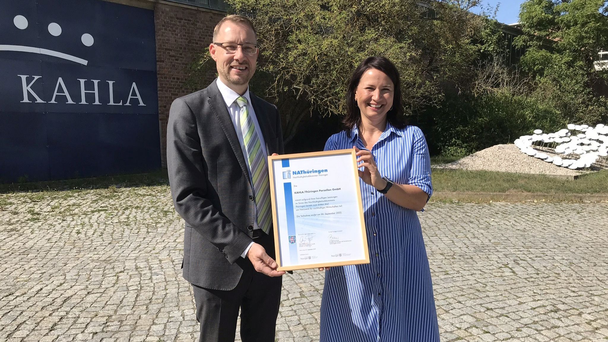 Nachhaltigkeitsurkunde für KAHLA Porzellan 