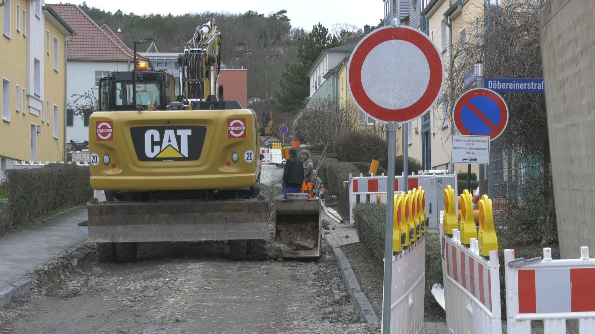 In der Tiefe: Wegen eines Kanaleinbruches ist ein Teil der Friedrich-Körner-Straße gesperrt