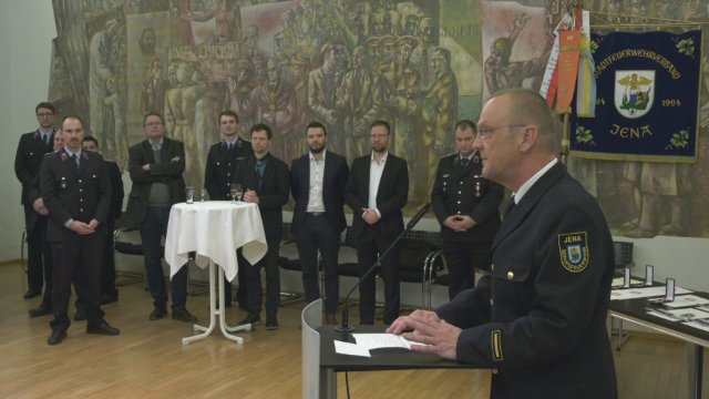 Im Einsatz: Die Berufsfeuerwehr Jena zog zum Neujahrsempfang Bilanz