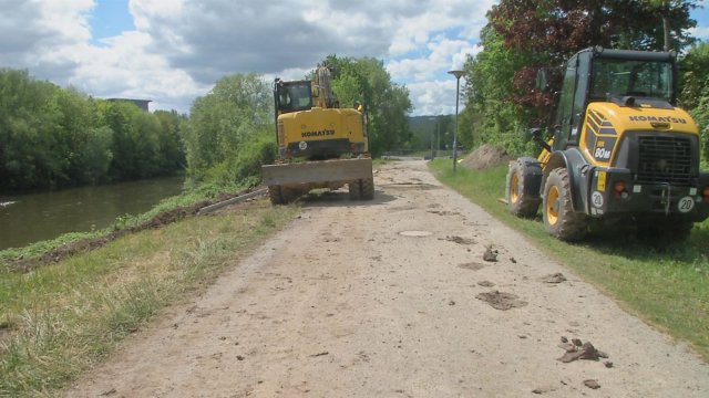 Saale-Ufer: Die Umgestaltung der Landfeste im Paradiespark ist in vollem Gange