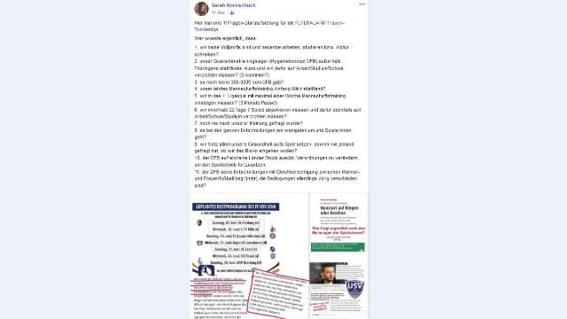 11-Fragen-Papier des FF USV zur Saisonfortsetzung