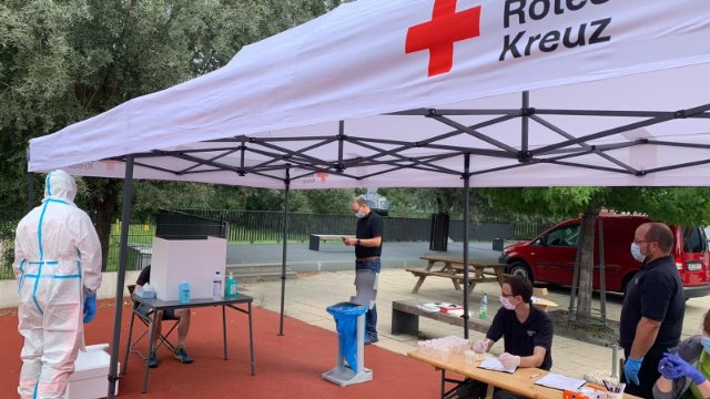 DRK Thüringen: Teststation eröffnet