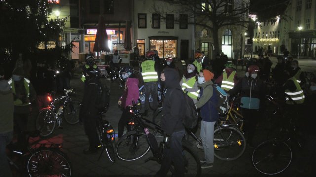Protestaktion: Zum Abschluss der Klima-Woche wurde eine Fahrraddemo organisiert