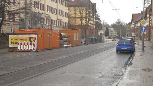 Verlängerte Baupause: Die Dornburger Straße ist stadtauswärts nach wie vor durchgängig befahrbar