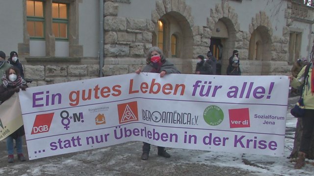 Kundgebung des Bündnisses Solidarische Stadt Jena