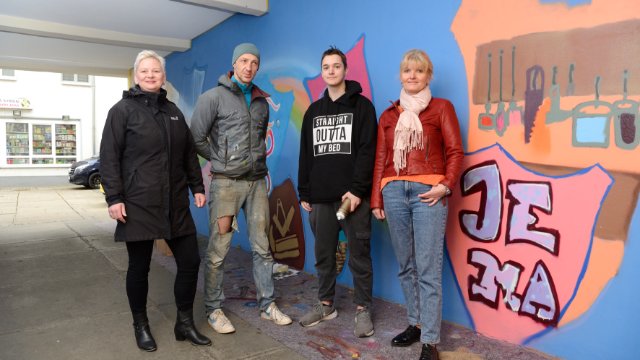 Graffiti-Kunst verschönert Haus des Handwerks