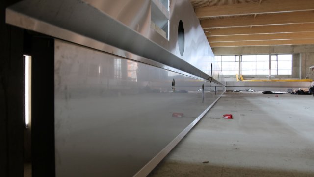 Baufortschritt an Sportschwimmhalle 