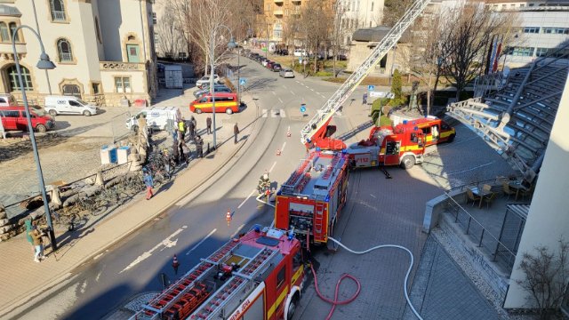 Große Feuerwehr-Übung am Hotel Esplanade