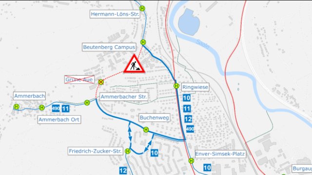 Sperrung: Baustellenfahrplan für Bus-Linien 