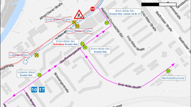 Sperrung Karl-Marx-Allee: Baubedingte Haltestellenänderung