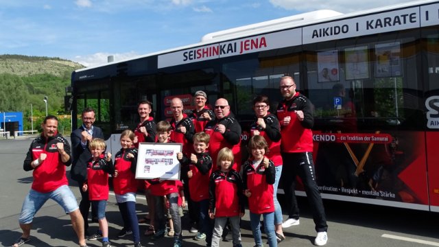 Mobile Werbung für Jenaer Kampfsportverein