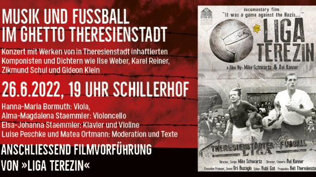 Musik aus Theresienstadt und Film „Liga Terezin" im Kino im Schillerhof