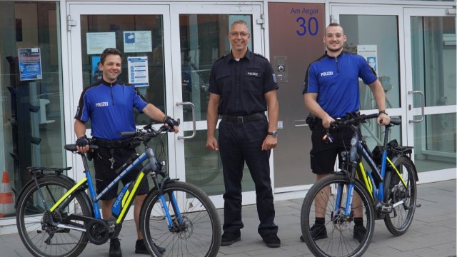 Polizei Jena auf E-Bikes unterwegs