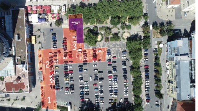 Weg-Absperrung am Eichplatz