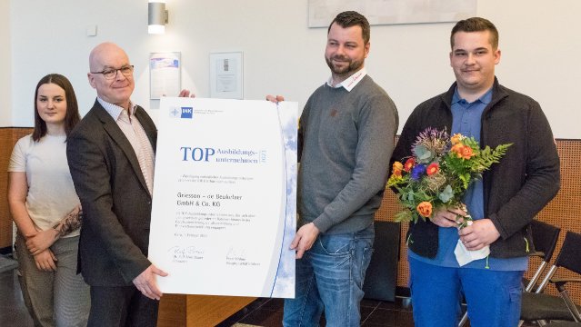 Ausbildungsunternehmen ausgezeichnet
