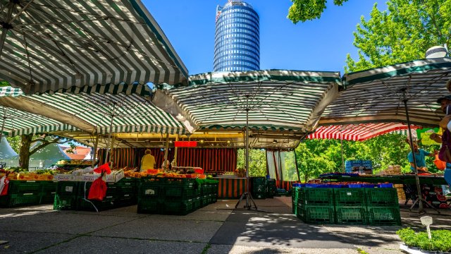 Wochenmarkt auf Ausweichflächen