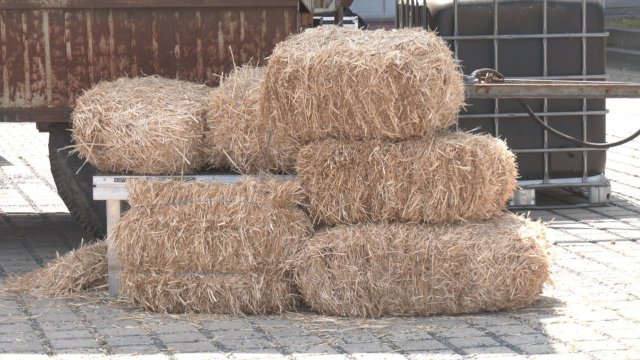 Theaterhaus verschenkt Strohballen 