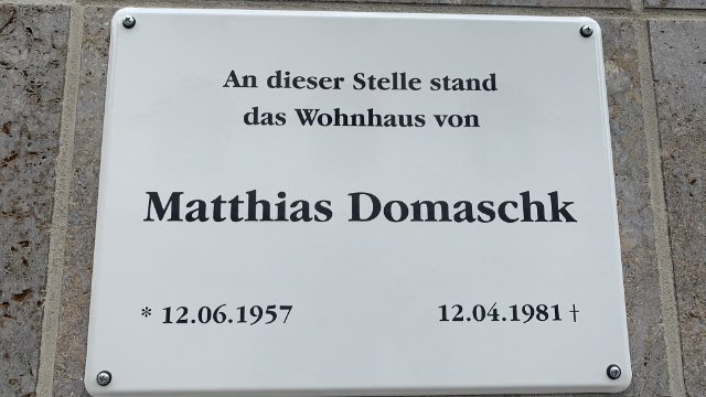Gedenktafel für Matthias Domaschk eingeweiht