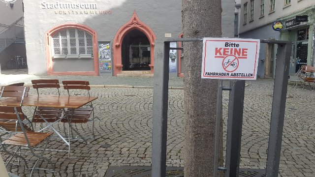 Fahrrad-Parkverbot auf dem Marktplatz