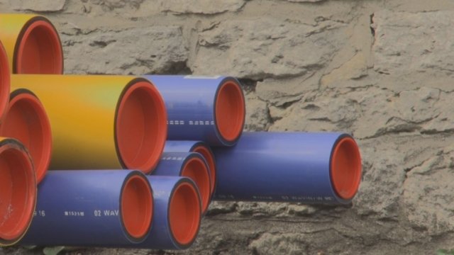 Tiefbauarbeiten in der Löbichauer Straße 