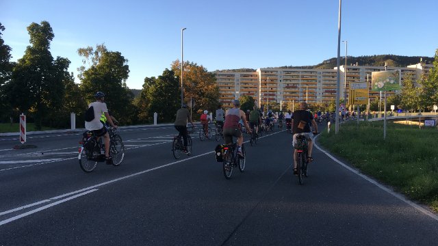 Fahrraddemo auf Stadtrodaer Straße