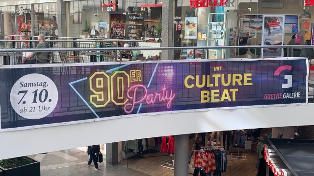 Culture Beat – Große 90er Jahre-Party in der Goethe Galerie am 7. Oktober