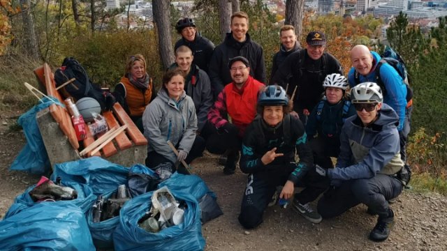 Mountainbiker sammelten Müll