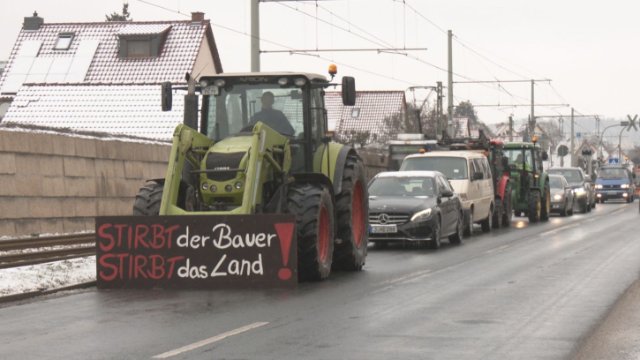 Verkehrsbehinderung durch Traktoren-Demo am Mittwoch