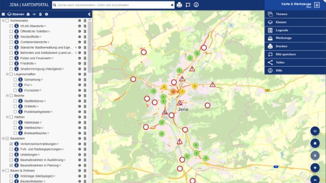 Jenaer Kartenportal umfangreich aktualisiert