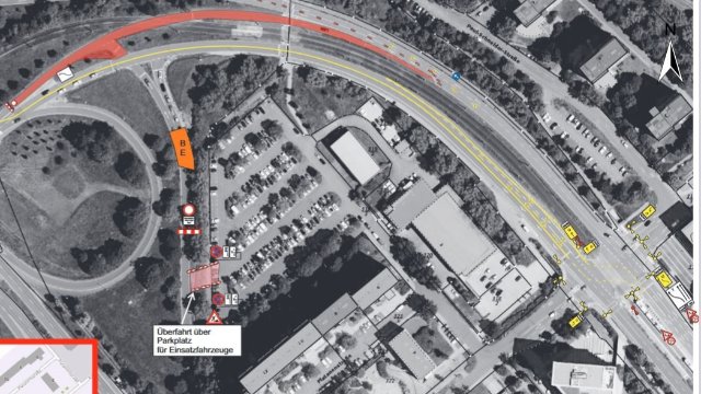 Baustelle auf der Erlanger Allee