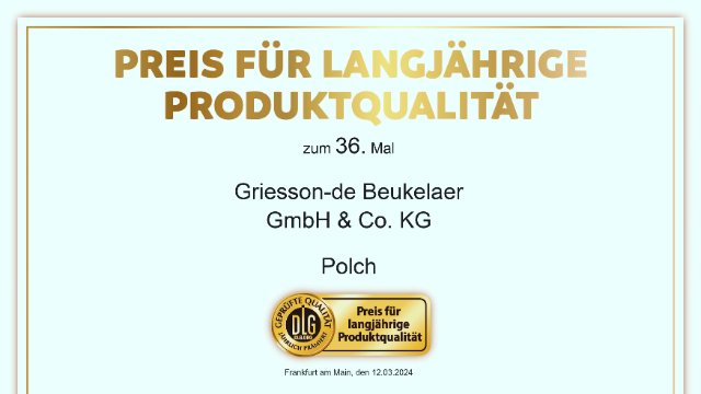 Griesson - de Beukelaer für Produktqualität ausgezeichnet