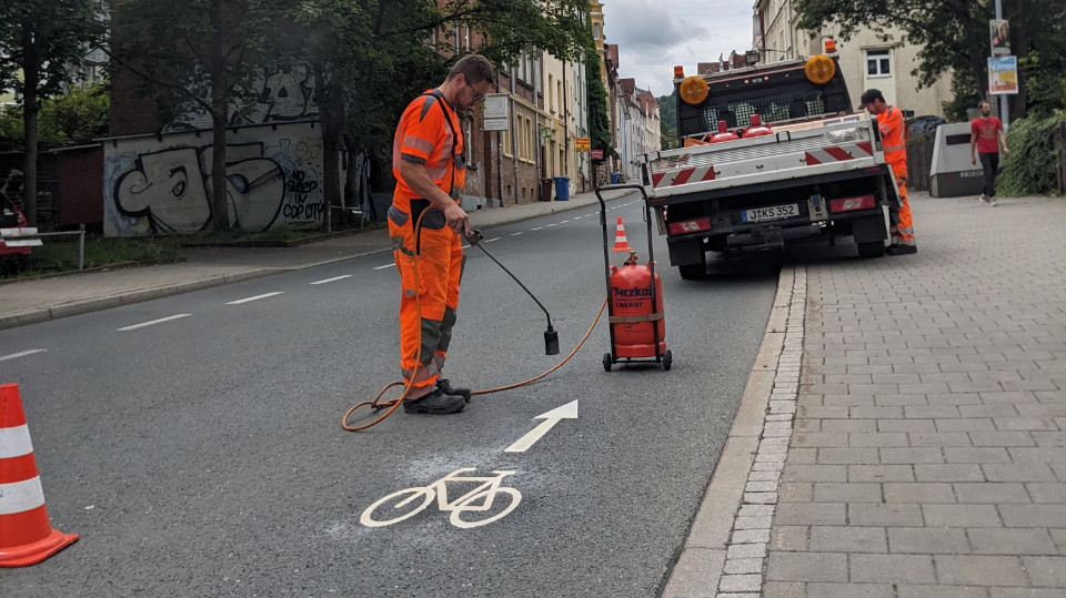 Probemarkierungen auf dem Magdelstieg