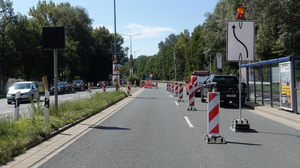 Teilsperrung Stadtrodaer Straße
