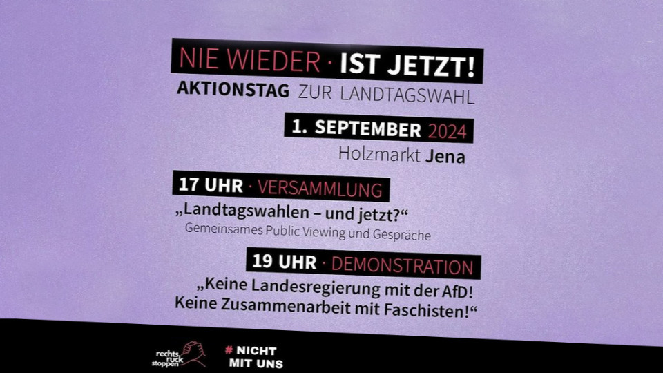 Aktionstag "Nie wieder ist jetzt!" am Sonntag