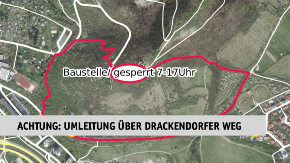 Sperrung von Wanderwegen rund um die Lobdeburg-Ruine