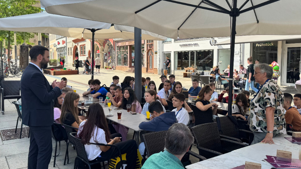 Eis essen mit dem Bürgermeister