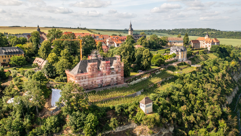 Erstes Etappenziel am Renaissanceschloss Dornburg