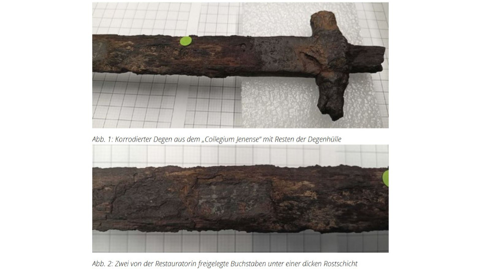Forscher entdecken Inschrift auf Degen aus Jenas Kollegienkirche