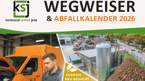 Wegweiser mit Abfallkalender 2026