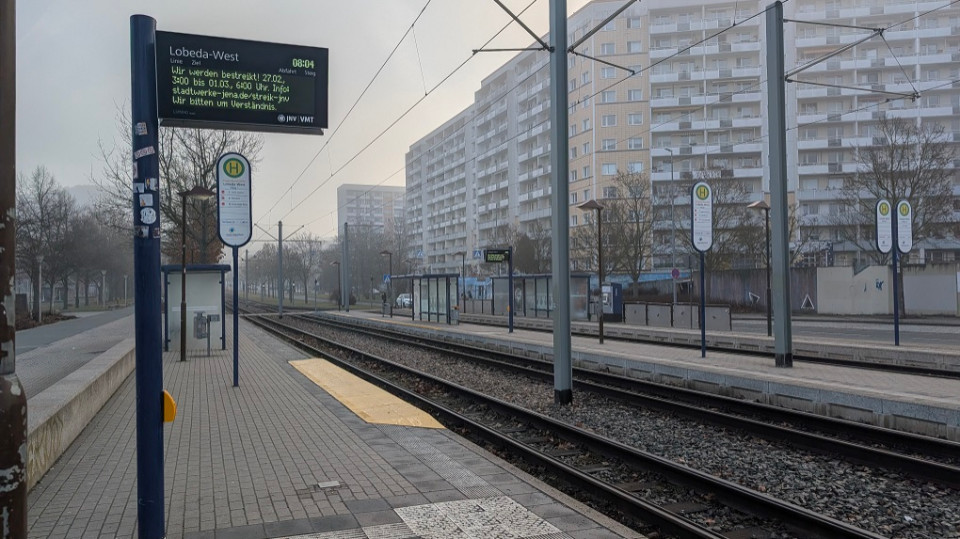Erneuter Warnstreik legt Nahverkehr in Jena lahm
