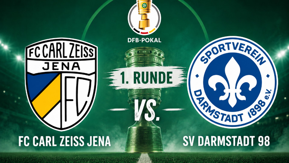 FC Carl Zeiss Jena trifft im DFB-Pokal auf SV Darmstadt 98