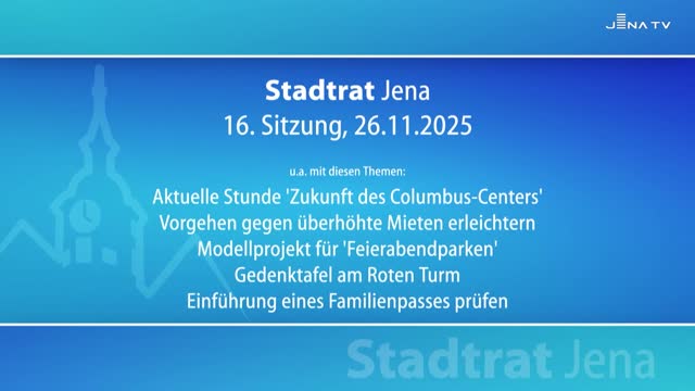Stadtratssitzung vom 26.11.2025 Stadtratssitzung vom 26.11.2025