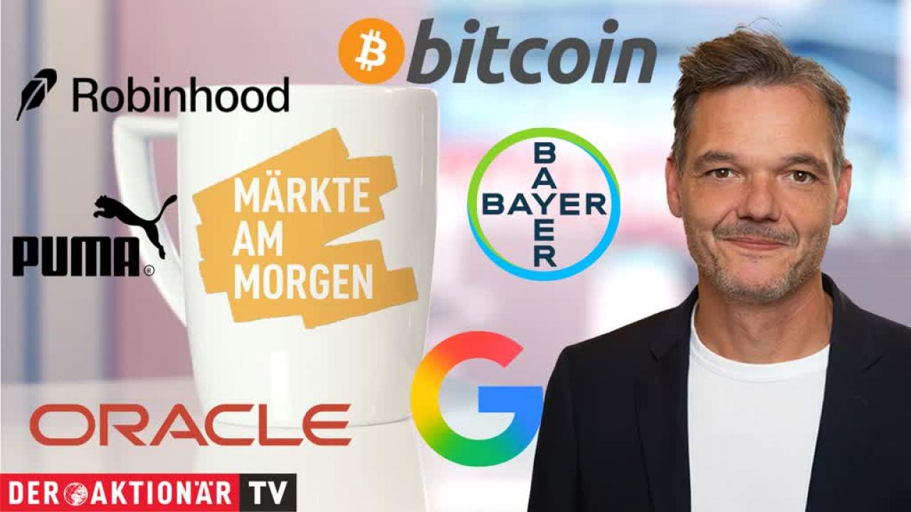 Märkte am Morgen: Bitcoin, Oracle, Alphabet, Robinhood, Deutsche Börse,  Bayer, Vonovia, Puma - Finanzen100