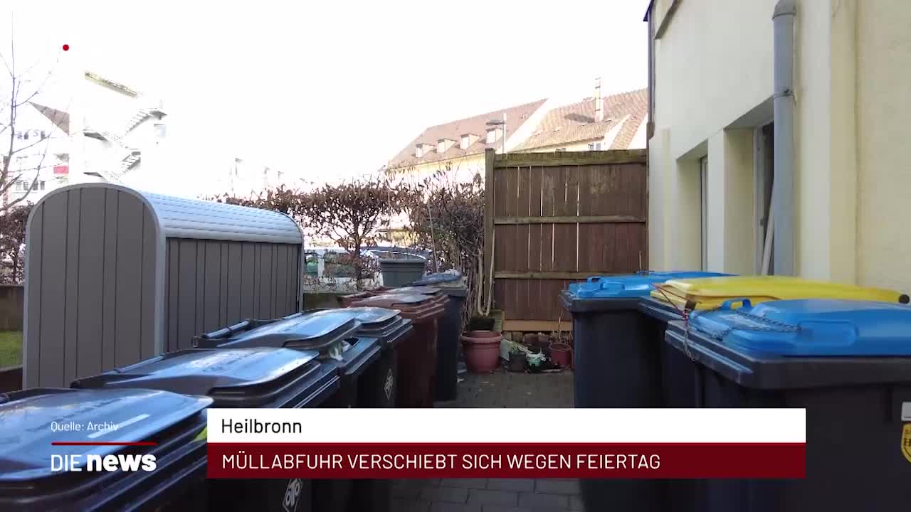 Newsblock: Wegen Feiertag - Müllabfuhr in Heilbronn verschoben