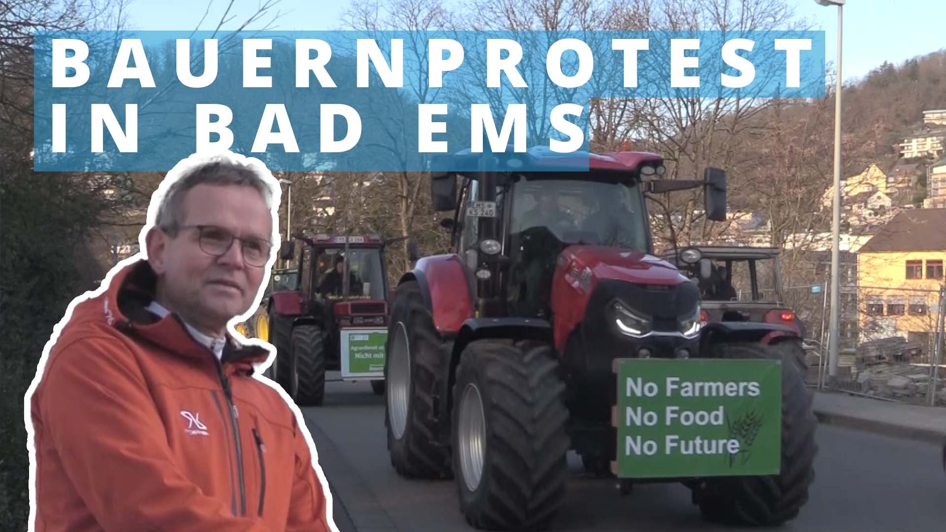 Mit 130 Traktoren: Landwirte demonstrieren in Bad Ems vor dem Kreishaus